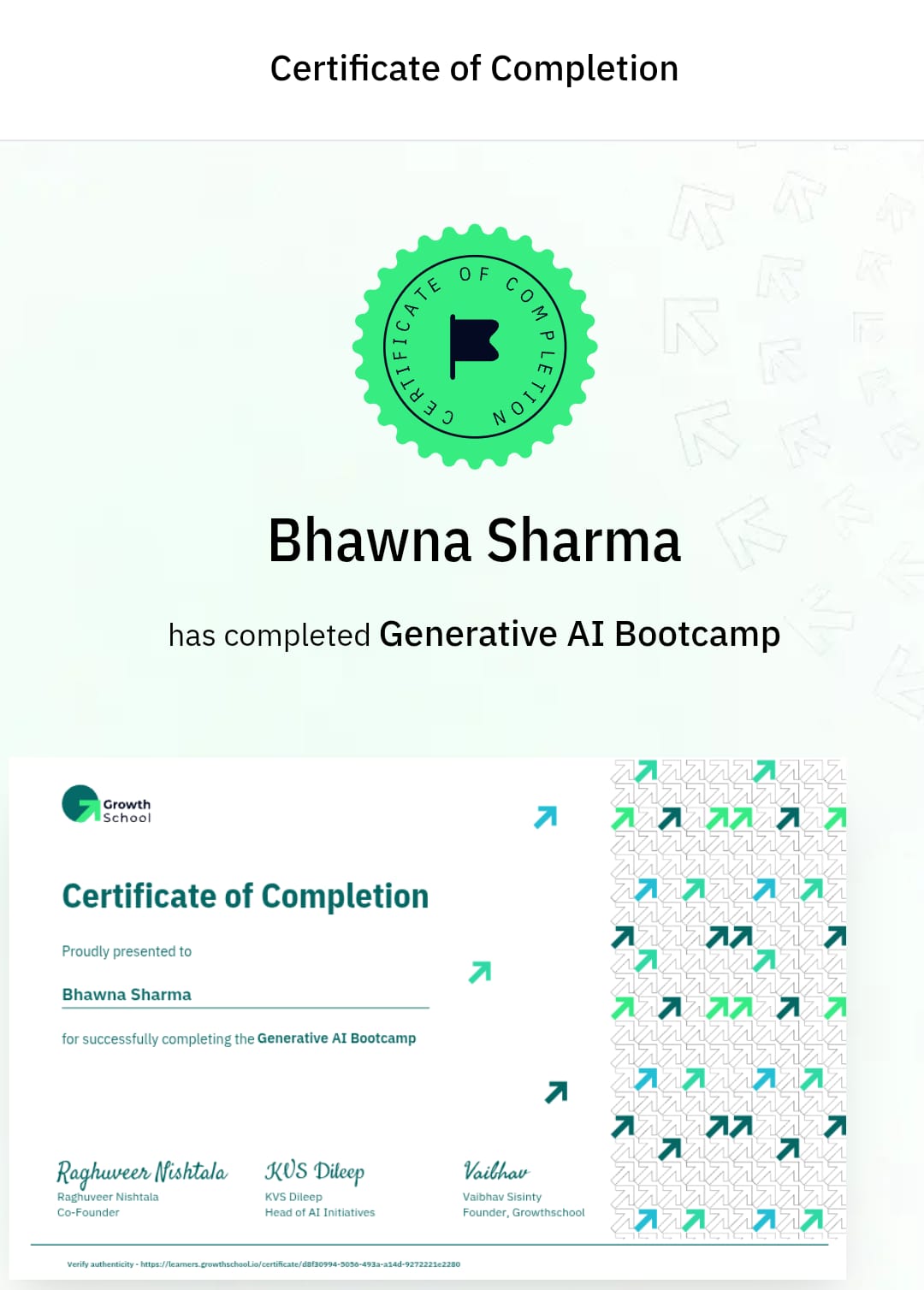 Generative AI Bootcamp Certificate